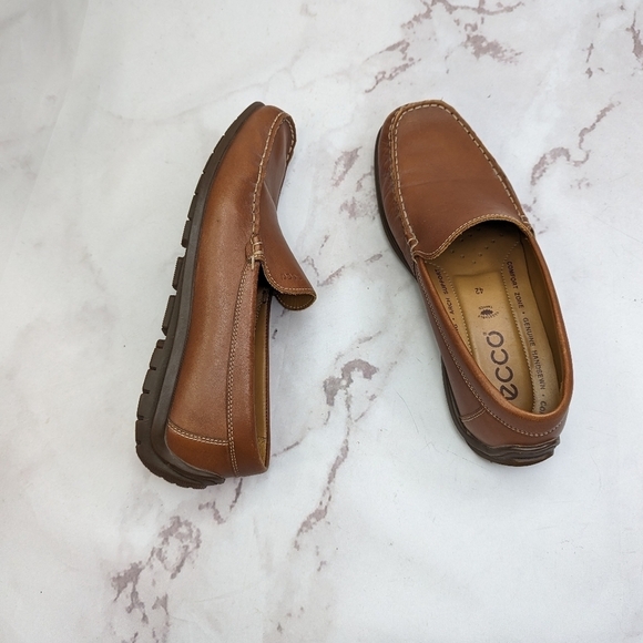 Ecco Loafers Men 8.5 42 Brown Leather Penny Driving Boat Leather Slip On Shoe main image 7